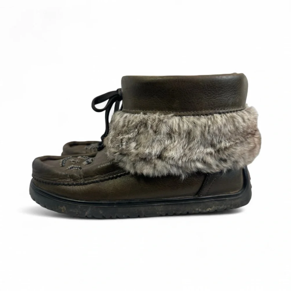 MANITOBAH MUKLUKS BROWN FUR TRIMMED BOOTS SIZE 6 WOMAN - Picture 7 of 16